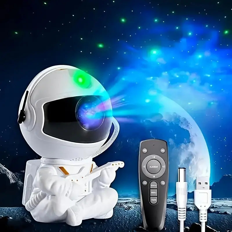 Astronaut Galaxy Star Projector - Nebula Night Light with Remote Control & 360° Rotating Design