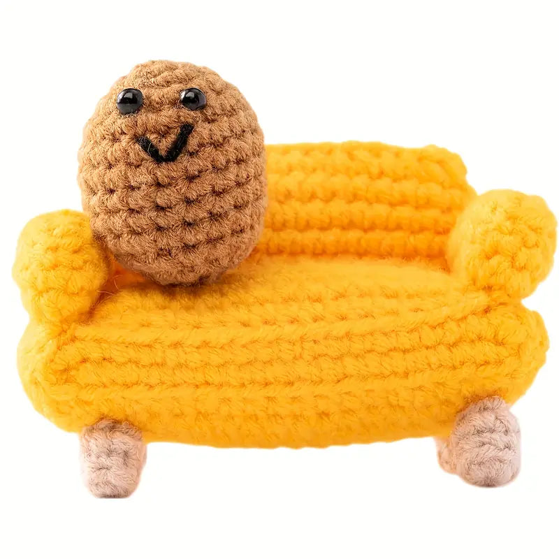 2pcs Handmade Amigurumi Crochet Couch Potato Set
