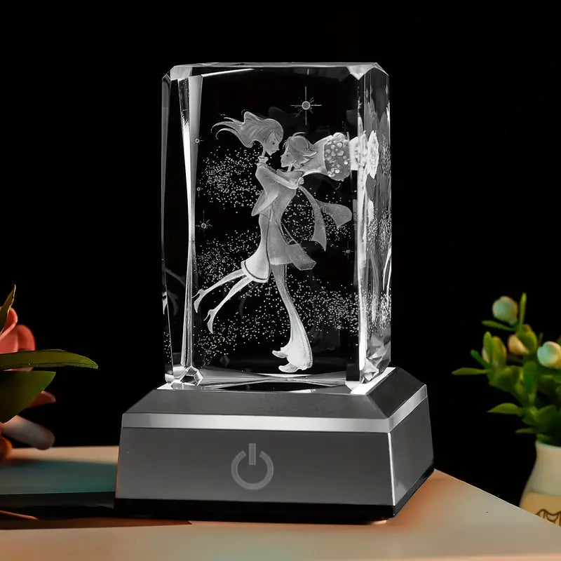 3D Couples Crystal Ball Multicolor Night Light – A Stunning Gift for Special Moments