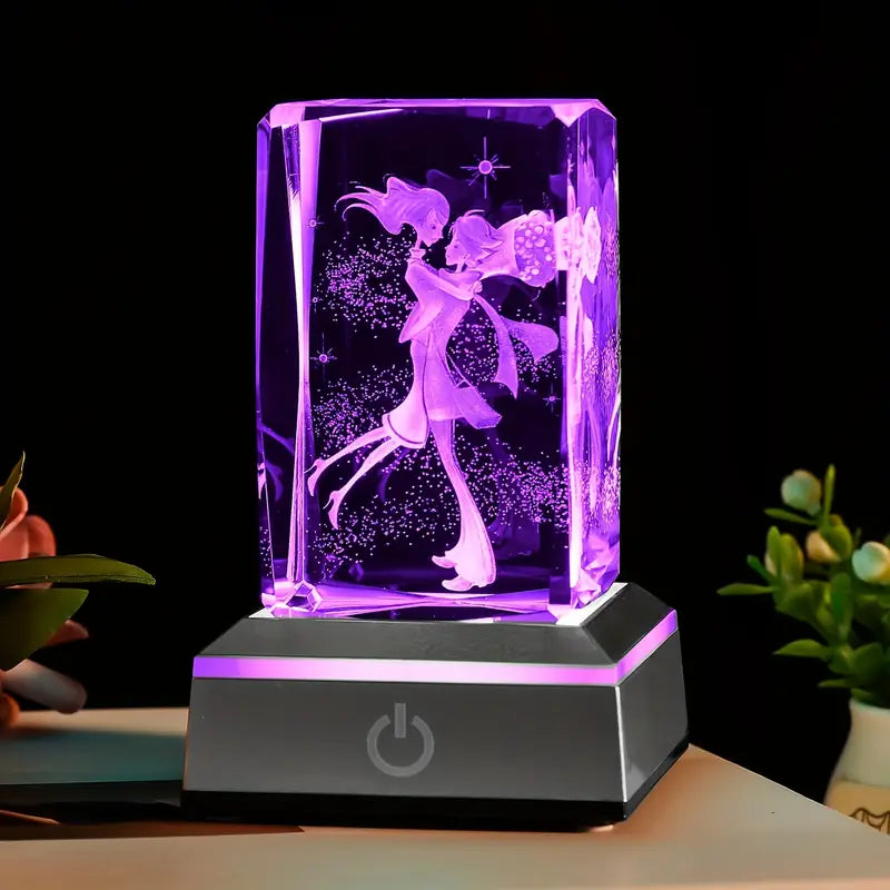 3D Couples Crystal Ball Multicolor Night Light – A Stunning Gift for Special Moments
