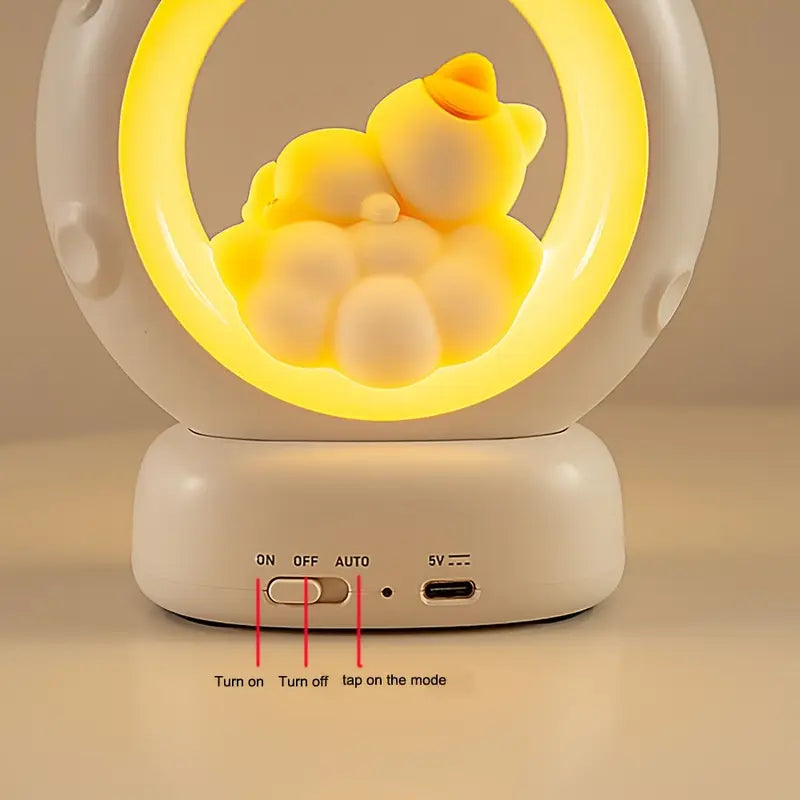 Cat's Moon Night Lamp – Cute LED Touch Control with 3 Brightness Modes, Rechargeable Table Lamp