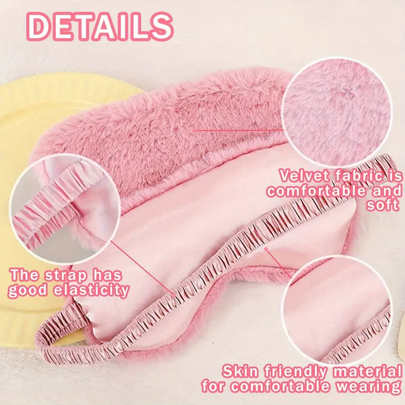 Cozy Dreams Soft Plush Sleep Mask – Adjustable, Comfortable, and Light-Blocking