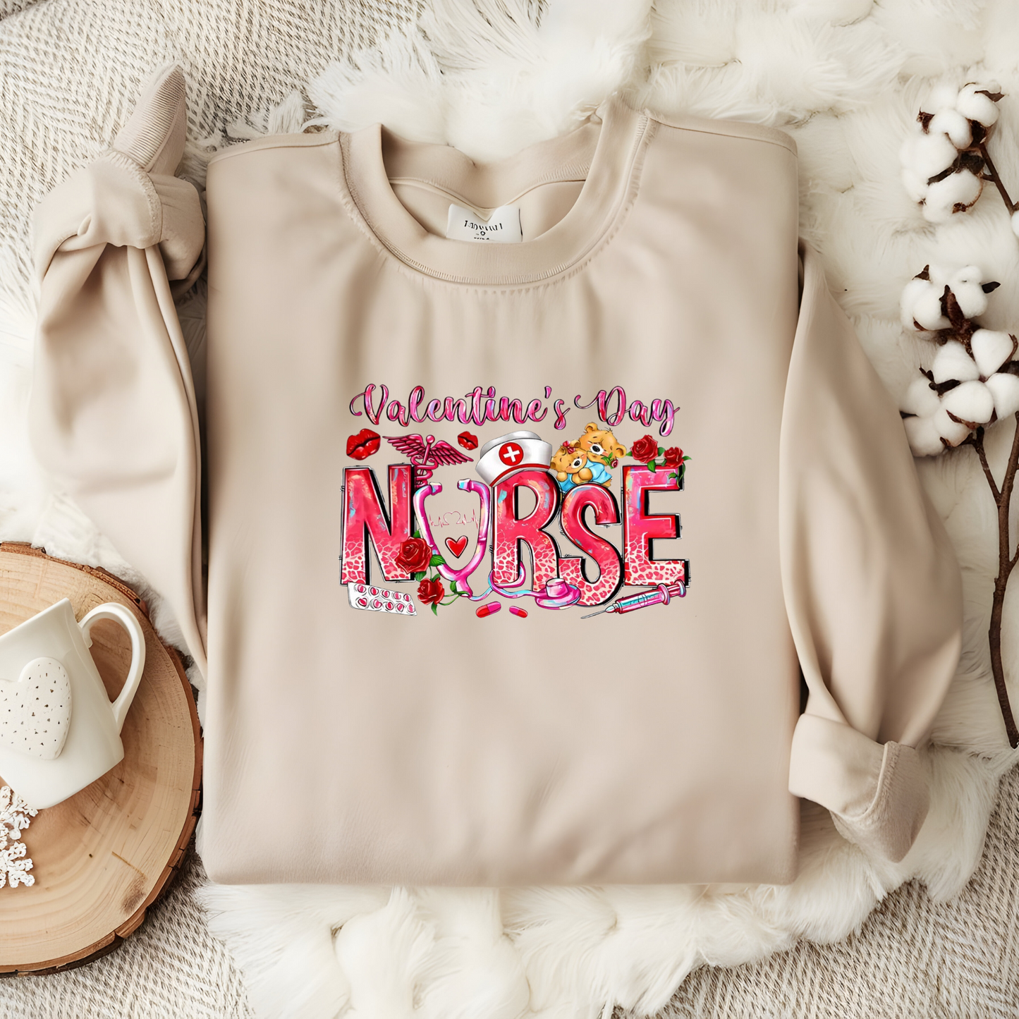 Sweat-shirt unisexe avec nœud rose pour la Saint-Valentin - Cadeau confortable pour les professionnels de la santé et les passionnés d'amour