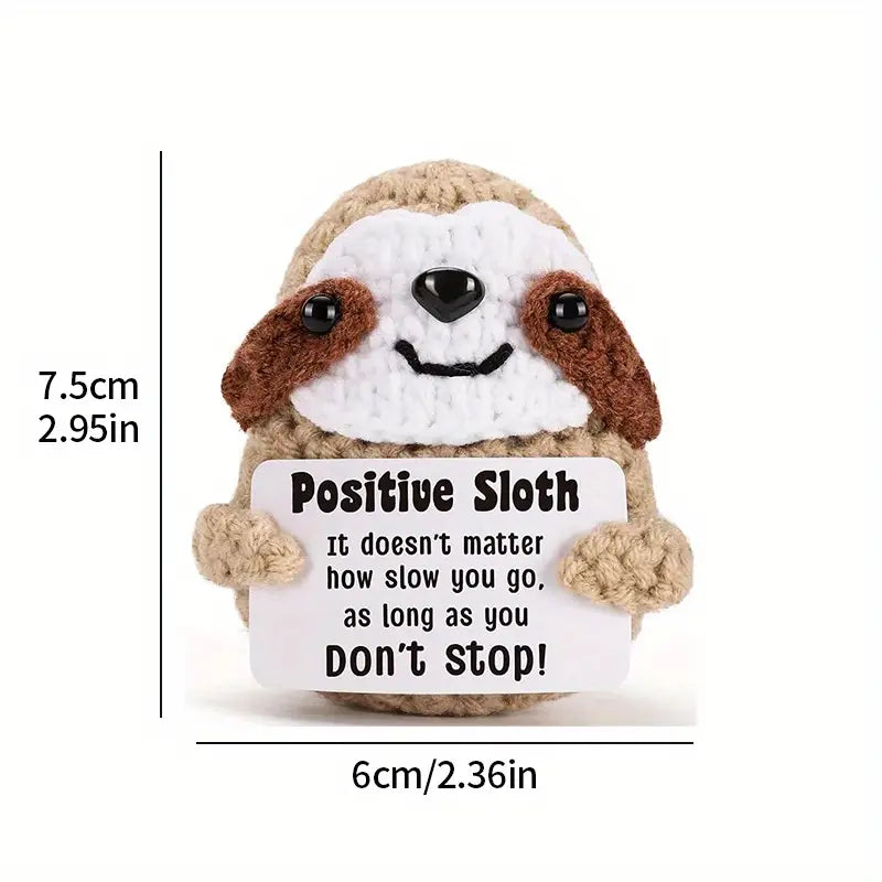 Handmade Crochet Positive Sloth Figurine – A Heartwarming Gift for Every Occasion