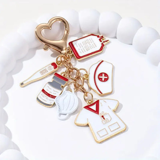 NXQXN Alloy Nurse & Doctor Themed Keychain – Perfect Gift for International Nurses Day