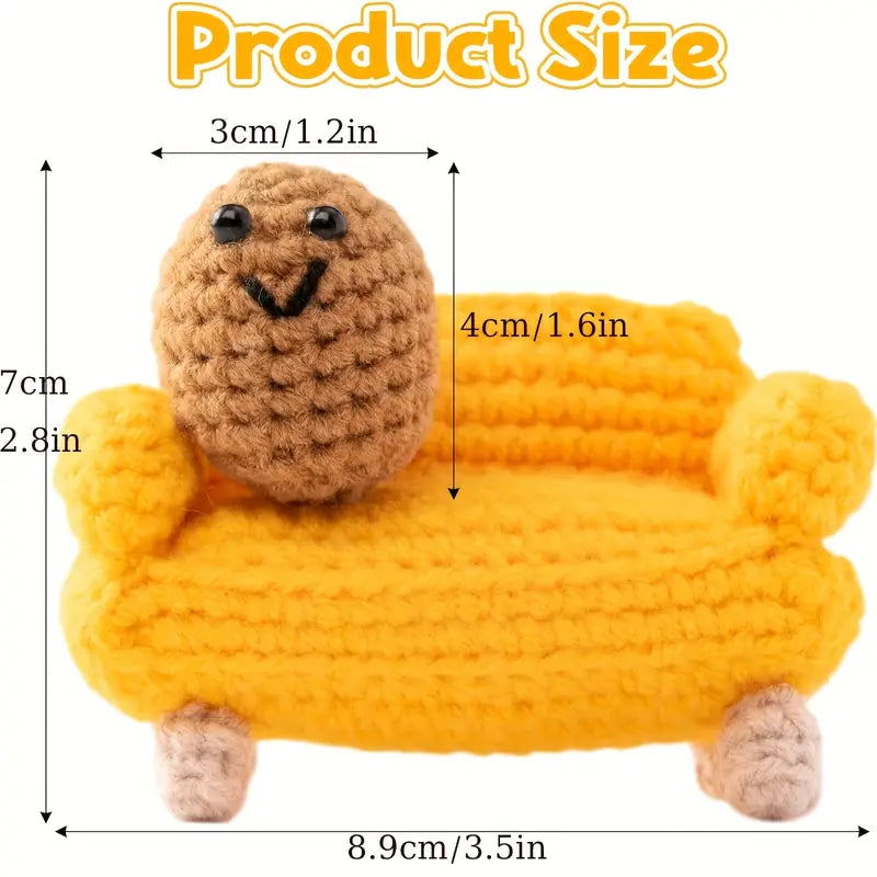 2pcs Handmade Amigurumi Crochet Couch Potato Set