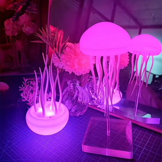 Tranquil Glow Jellyfish LED Lamp with Color-Changing Light