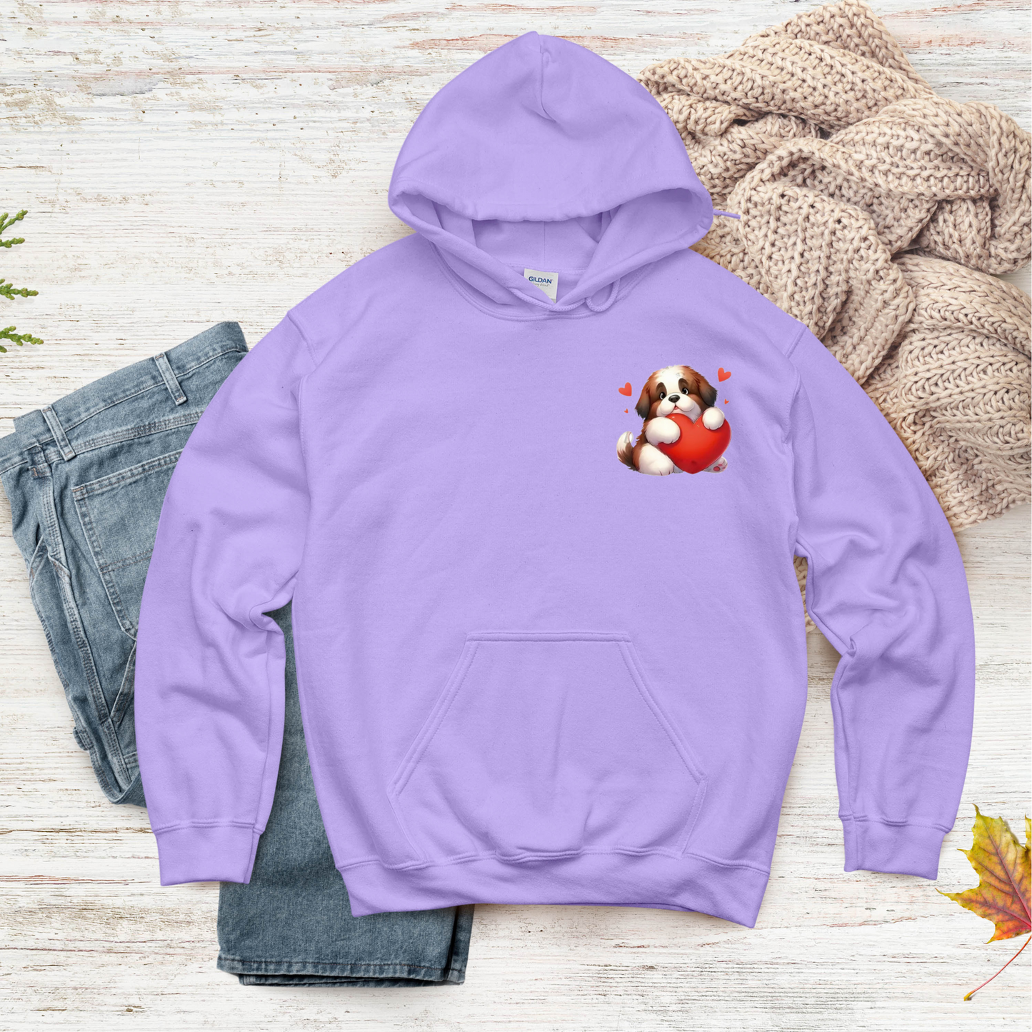 Valentine's Day Dog Hoodie – Cozy & Customizable Love-Themed Sweatshirt