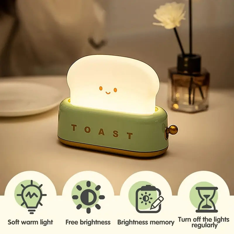 Staaricc Cute Toaster-Shaped LED Night Light – Portable, Dimmable, USB-C Charging