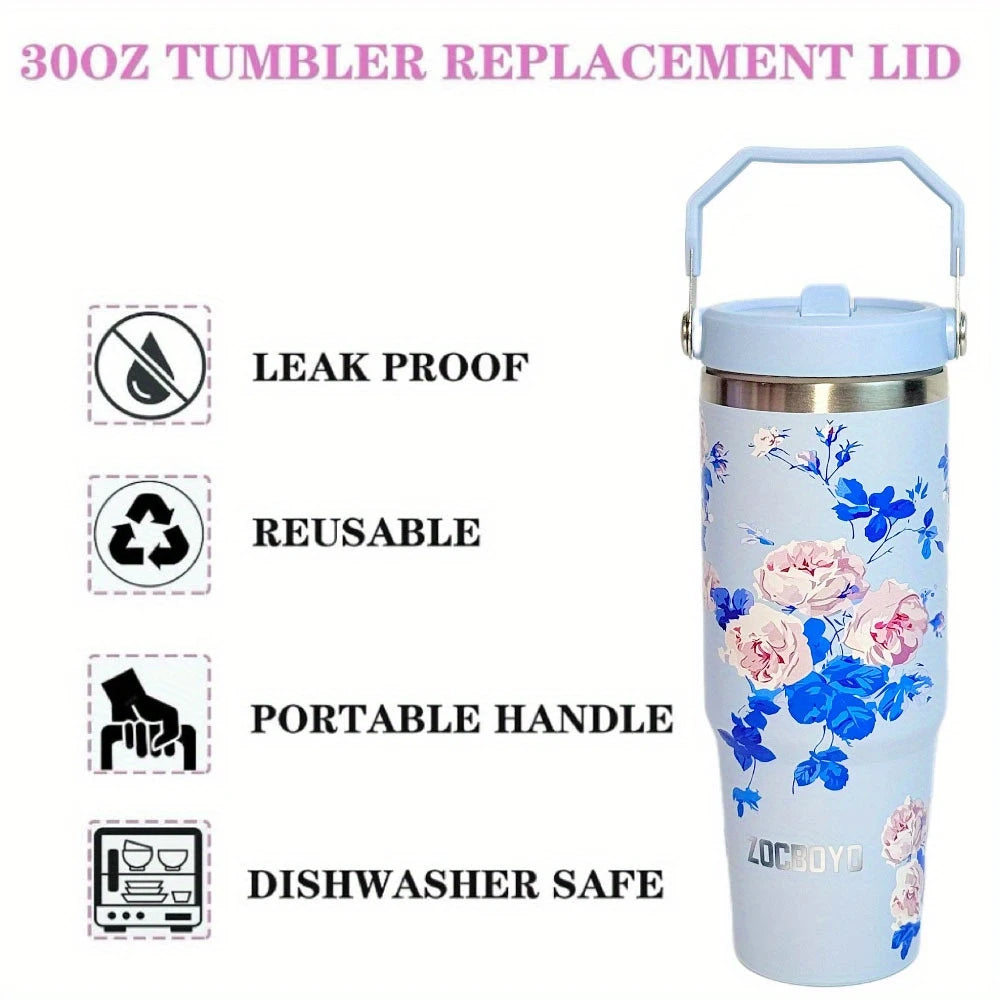 Pink Bow 30oz Stainless Steel Tumbler with Straw – Insulated & Leakproof