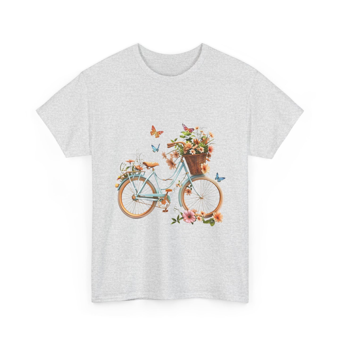 Flower Butterfly Bicycle Unisex T-Shirt – Whimsical Ride into Nature
