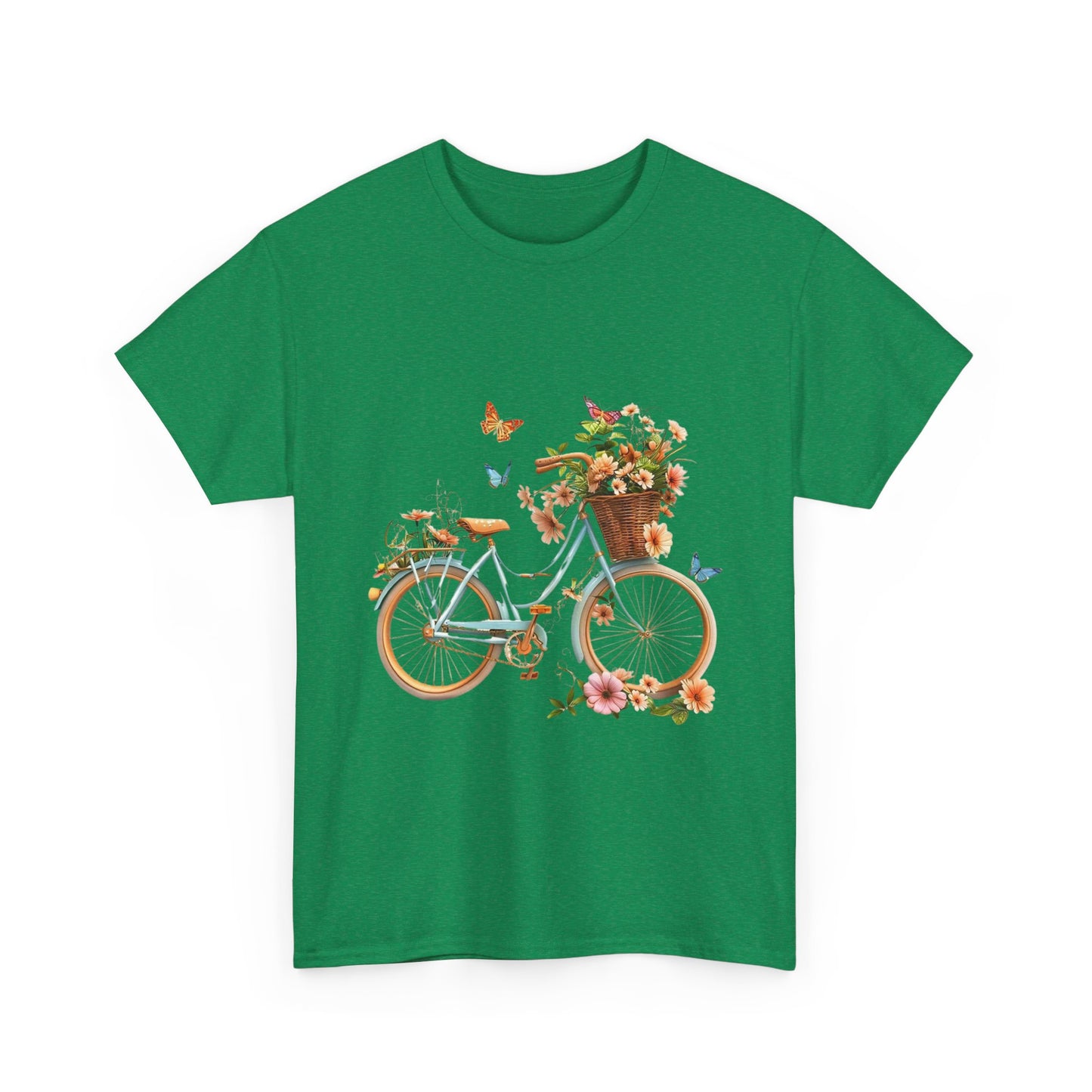 Flower Butterfly Bicycle Unisex T-Shirt – Whimsical Ride into Nature