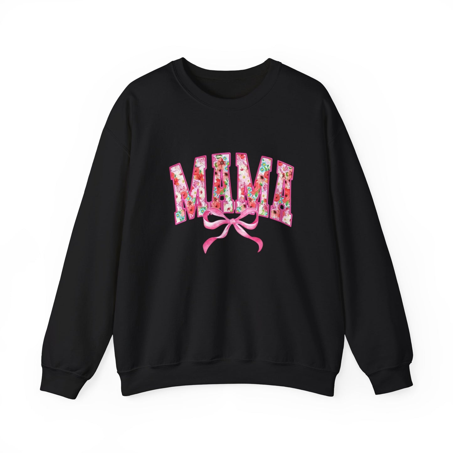 Mama Floral Coquette Bow Sweatshirt – Cozy Gift for Mom, Cute Floral Pullover