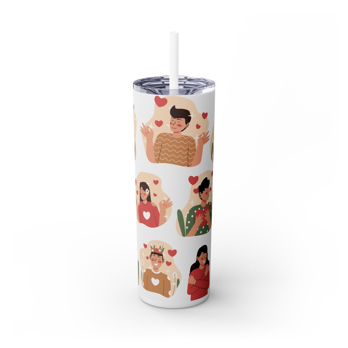 Gobelet en acier inoxydable Love Yourself de 20 oz (600 ml) avec paille et brosse en métal