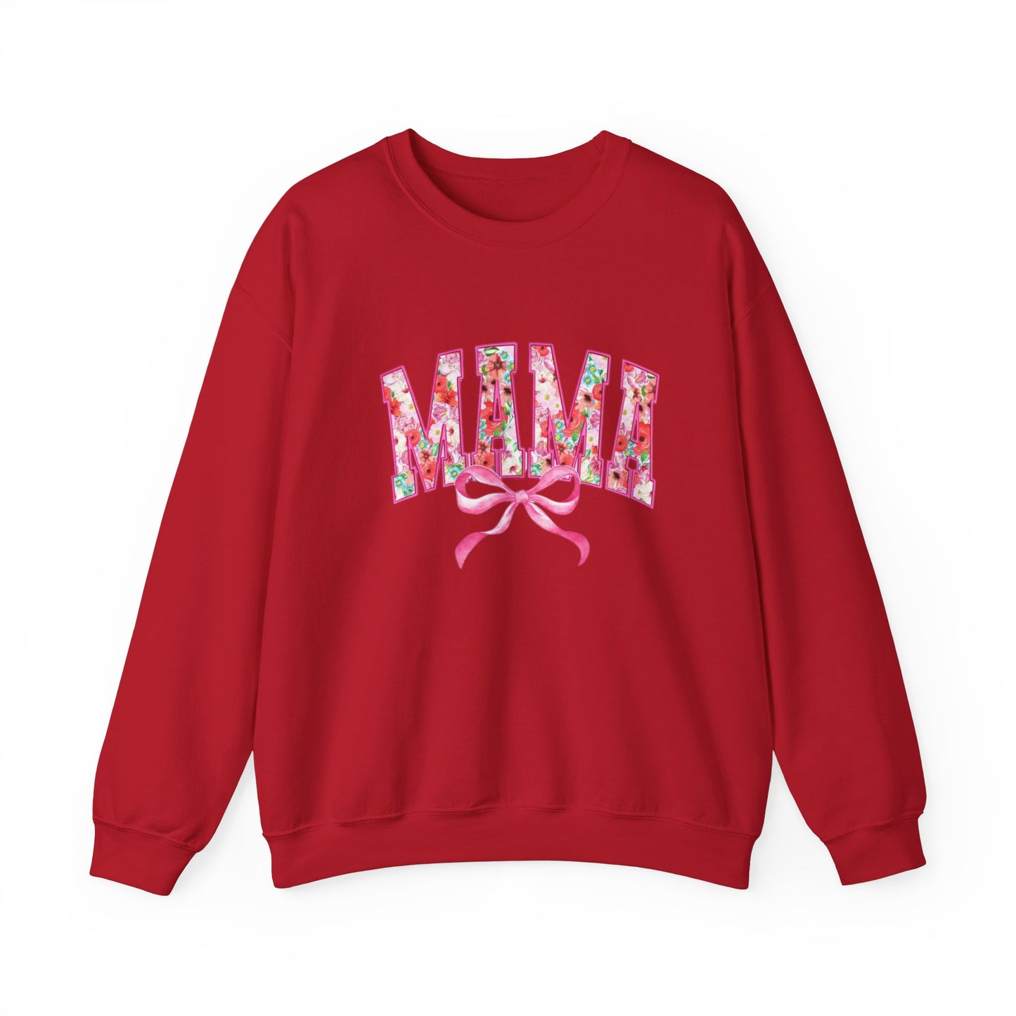 Mama Floral Coquette Bow Sweatshirt – Cozy Gift for Mom, Cute Floral Pullover