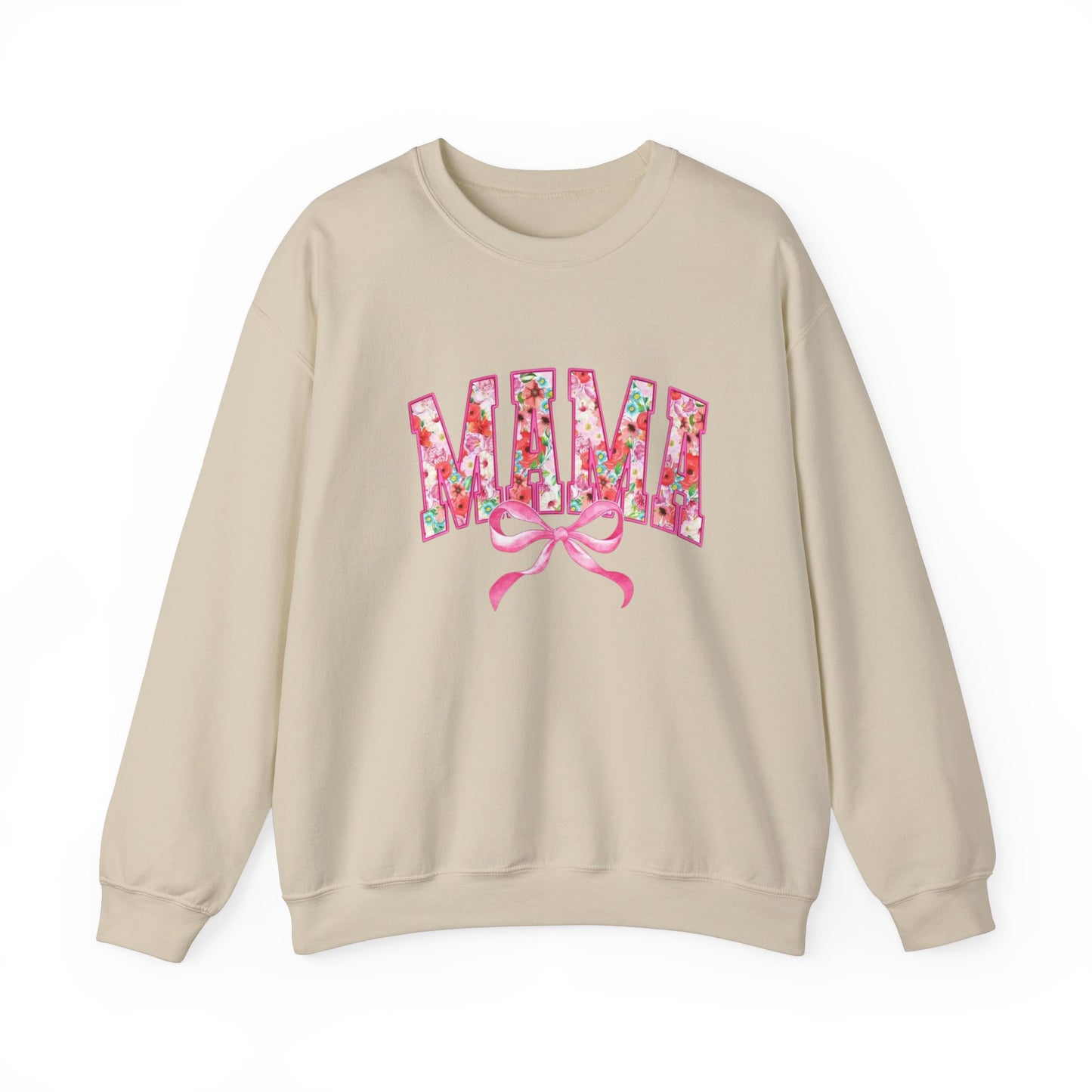 Mama Floral Coquette Bow Sweatshirt – Cozy Gift for Mom, Cute Floral Pullover