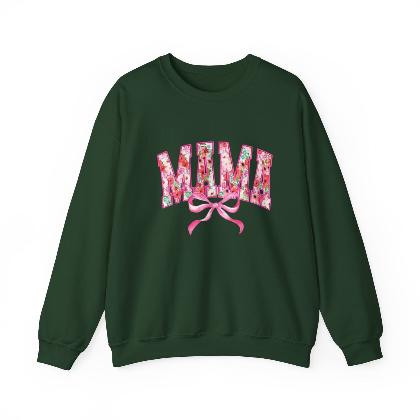 Mama Floral Coquette Bow Sweatshirt – Cozy Gift for Mom, Cute Floral Pullover