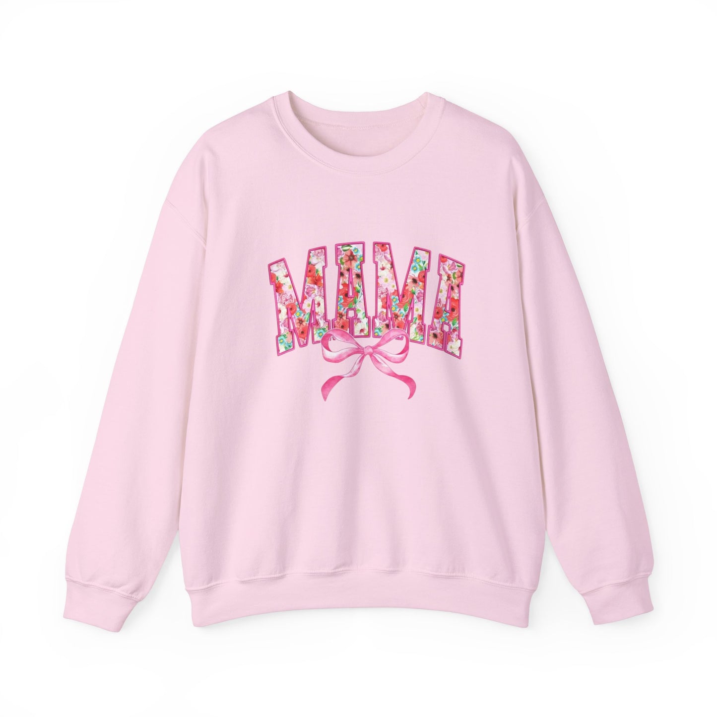 Mama Floral Coquette Bow Sweatshirt – Cozy Gift for Mom, Cute Floral Pullover