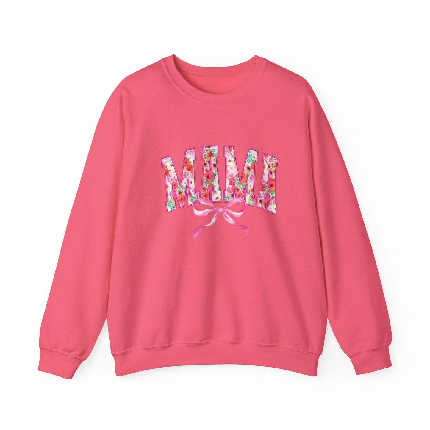 Mama Floral Coquette Bow Sweatshirt – Cozy Gift for Mom, Cute Floral Pullover