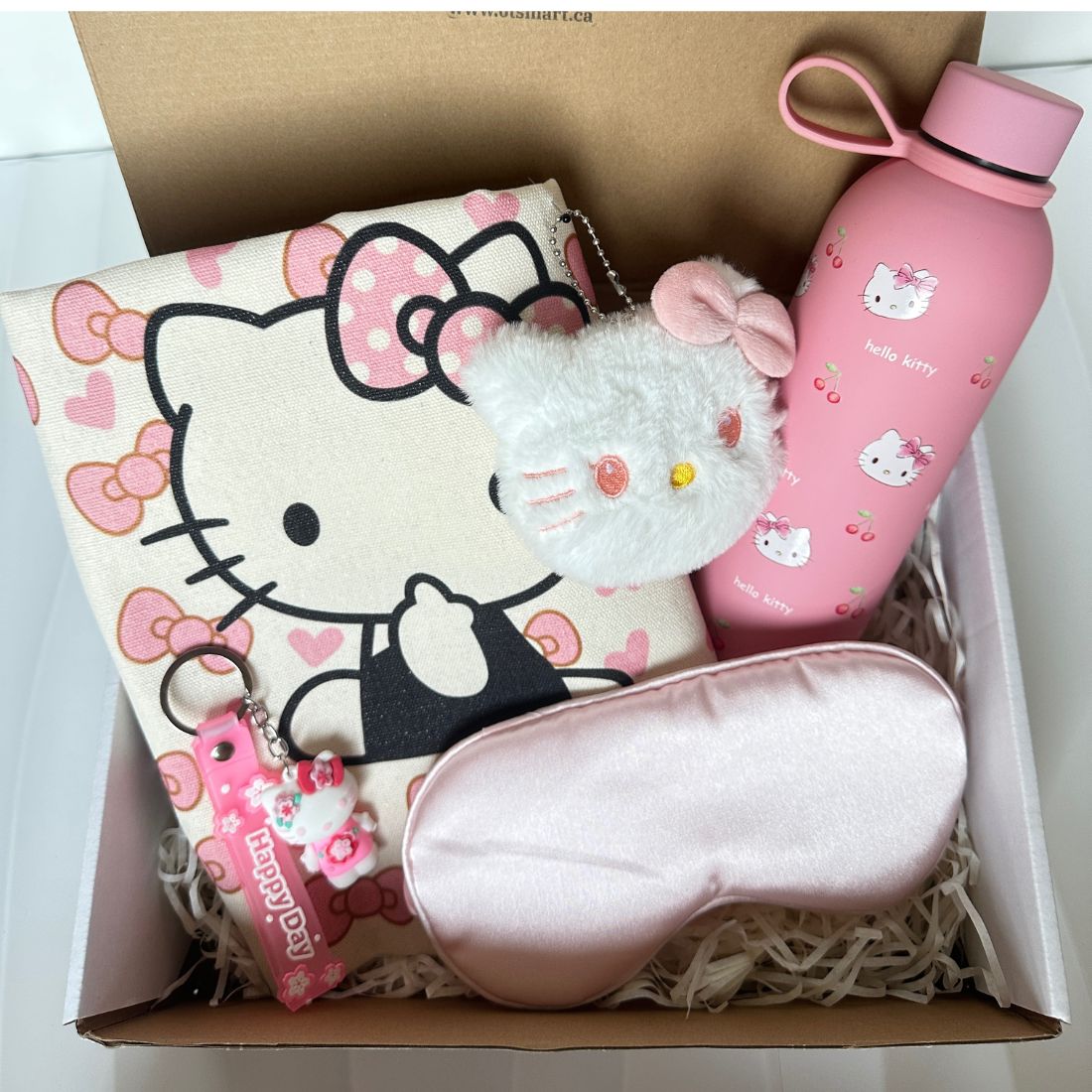 Hello Kitty Gift Bundle – Tumbler + Tote Bag + Eye Mask + Keychain + Free Gift