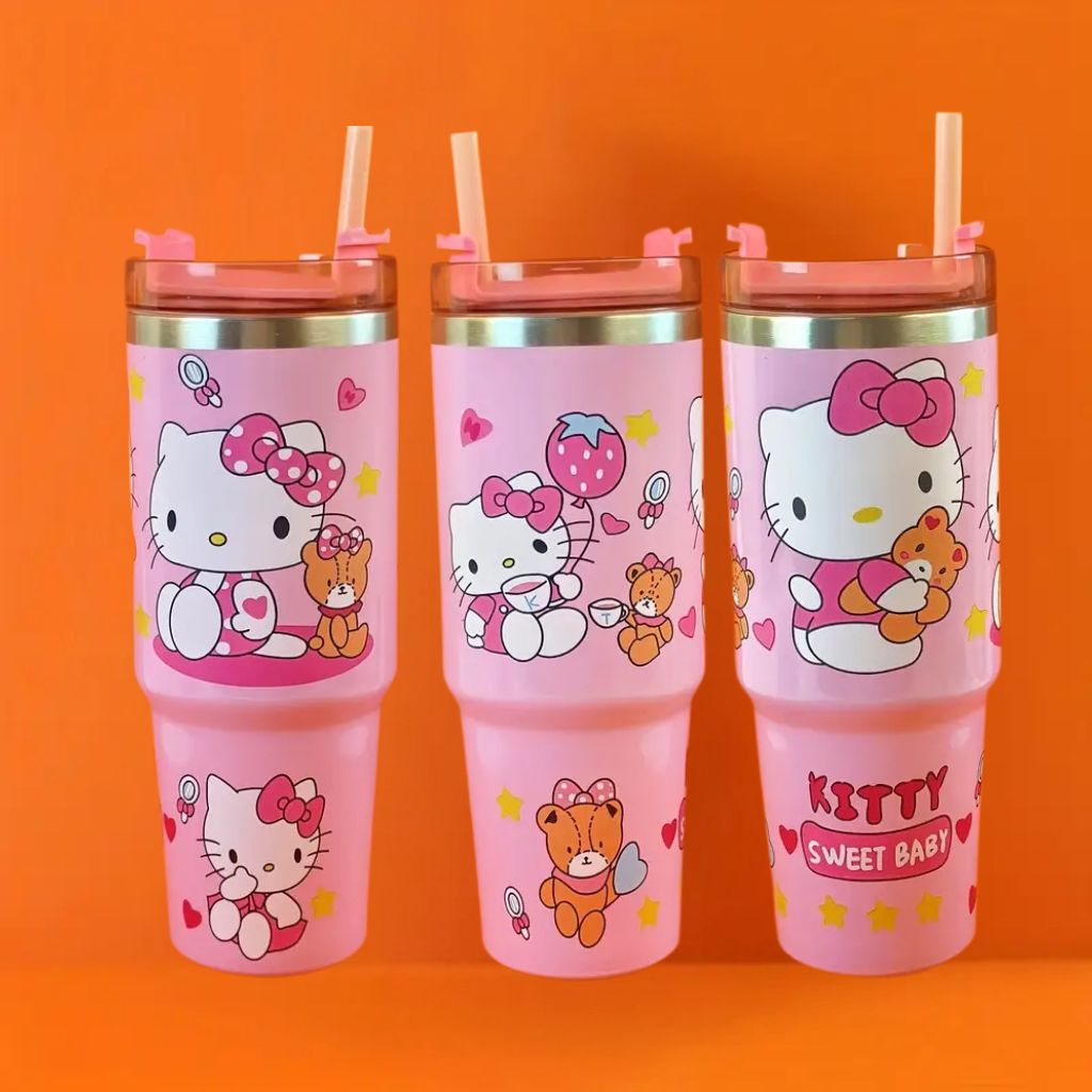 Hello Kitty 30oz Stainless Steel Tumbler with Straw – Insulated & Leakproof