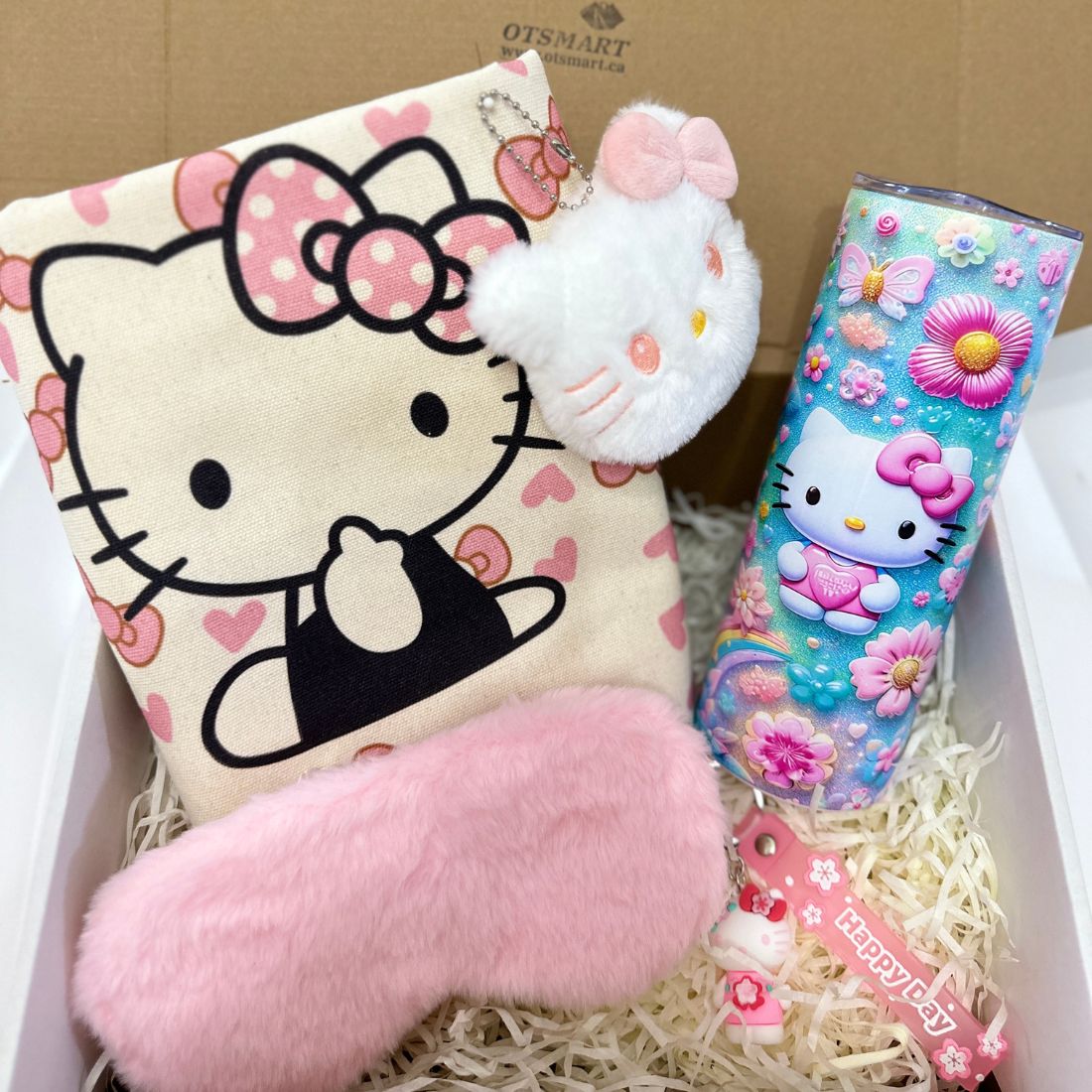 Hello Kitty Gift Bundle – Tumbler + Tote Bag + Eye Mask + Keychain + Free Gift