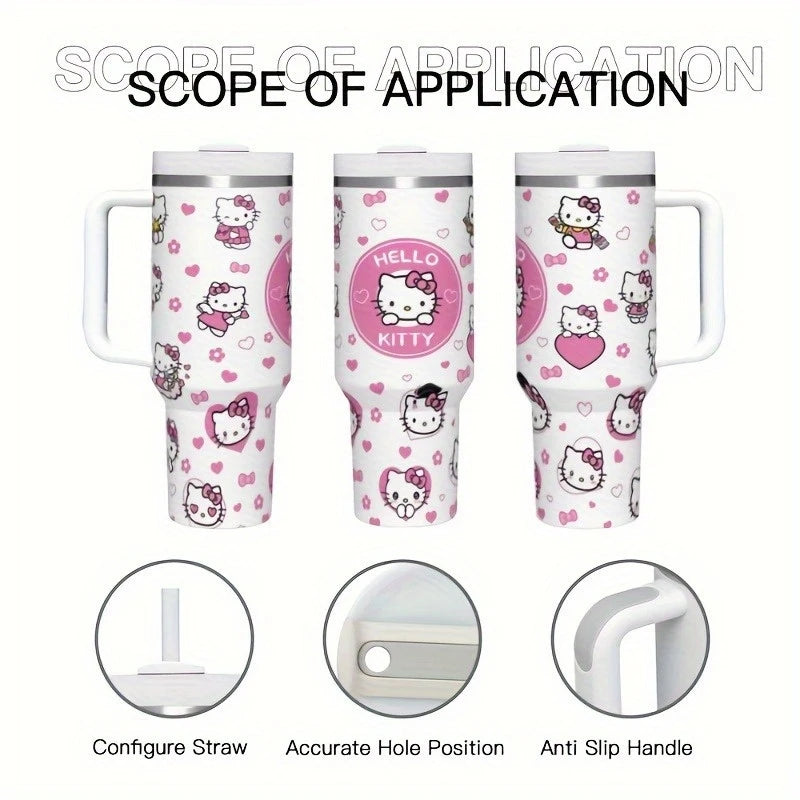 Hello Kitty 40oz Stainless Steel Tumbler with Straw – Insulated & Leakproof Travel Mug