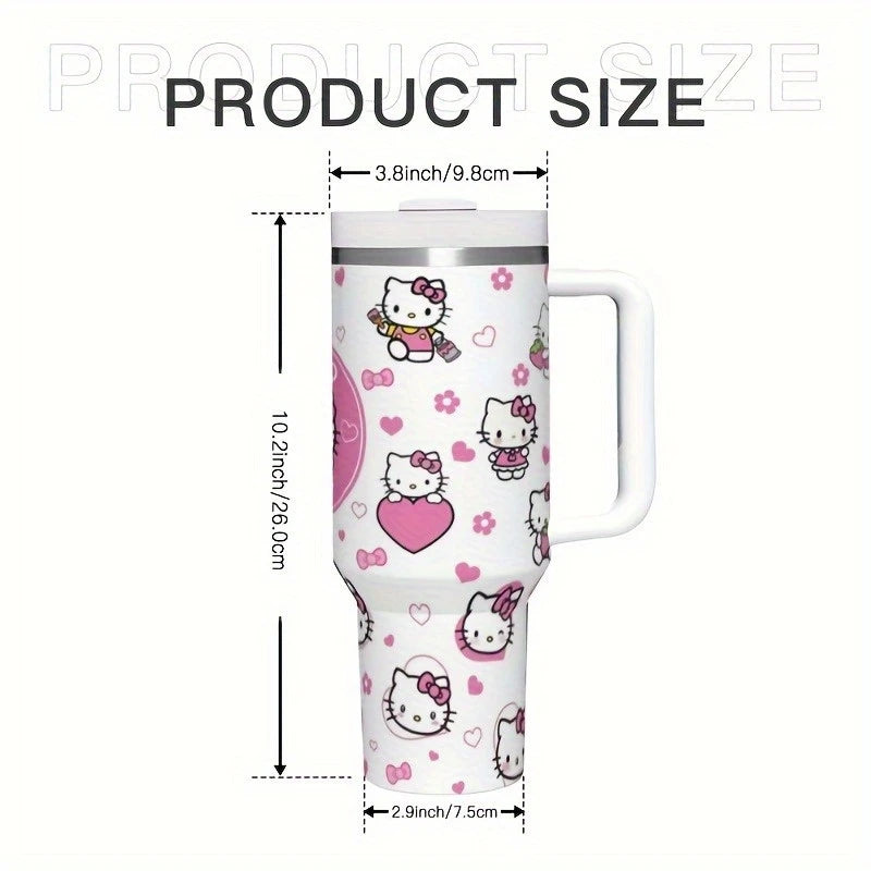 Hello Kitty 40oz Stainless Steel Tumbler with Straw – Insulated & Leakproof Travel Mug