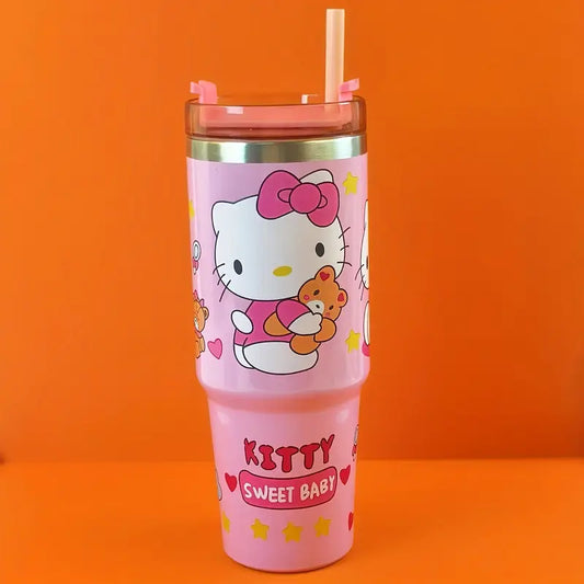 Hello Kitty 30oz Stainless Steel Tumbler with Straw – Insulated & Leakproof