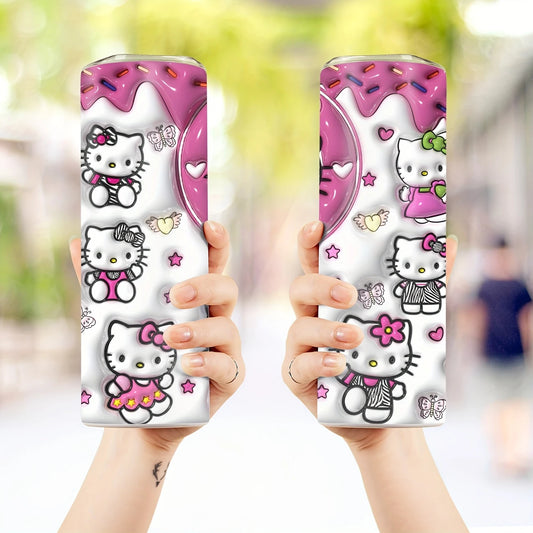 Hello Kitty Skinny Tumbler – 20oz Insulated Stainless Steel with Lid & Straw