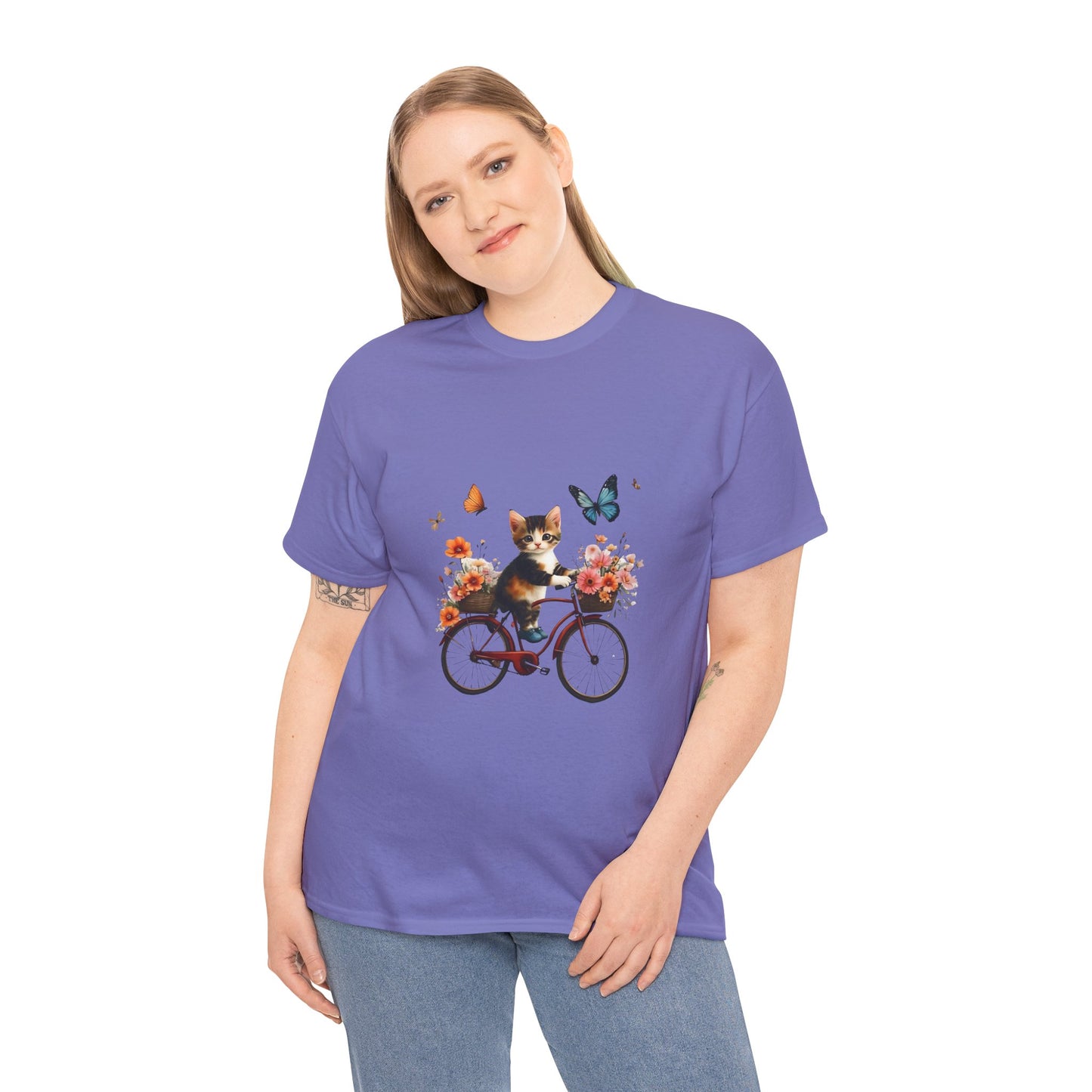 Kitten Riding a Bike Unisex T-Shirt – Paws, Pedals & Playful Vibes