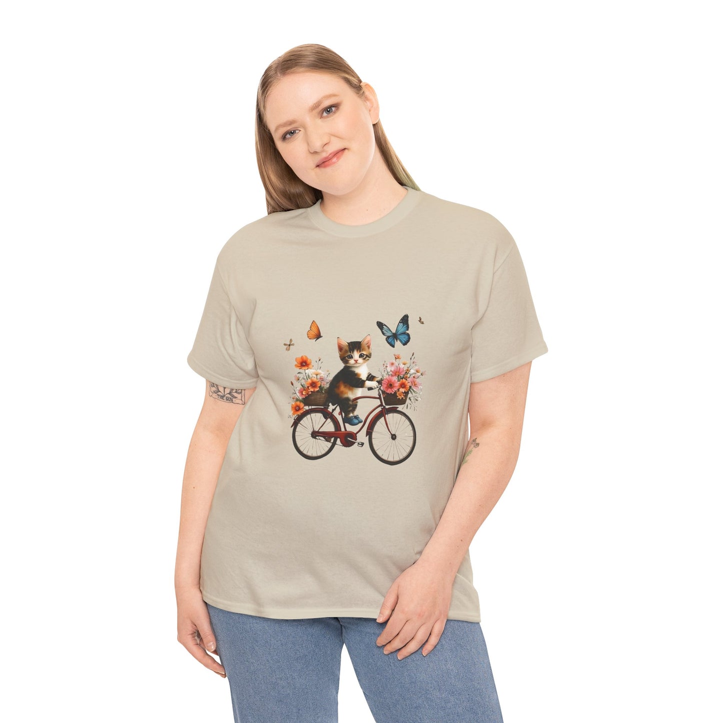 Kitten Riding a Bike Unisex T-Shirt – Paws, Pedals & Playful Vibes