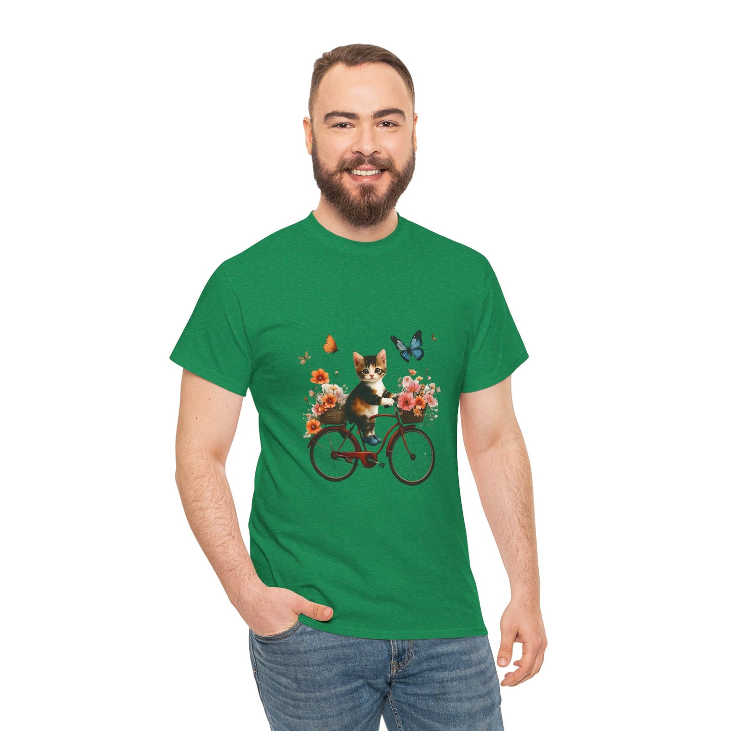 Kitten Riding a Bike Unisex T-Shirt – Paws, Pedals & Playful Vibes