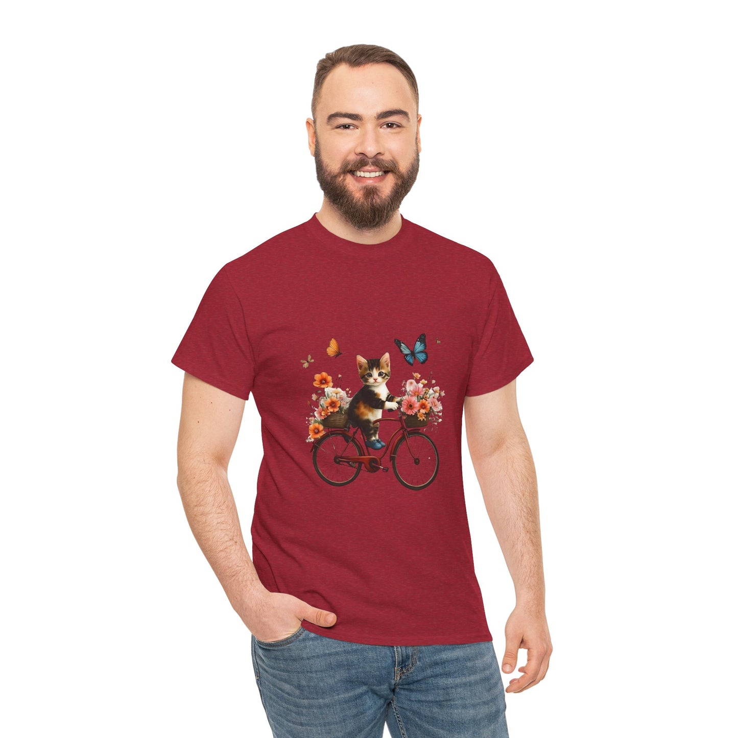 Kitten Riding a Bike Unisex T-Shirt – Paws, Pedals & Playful Vibes