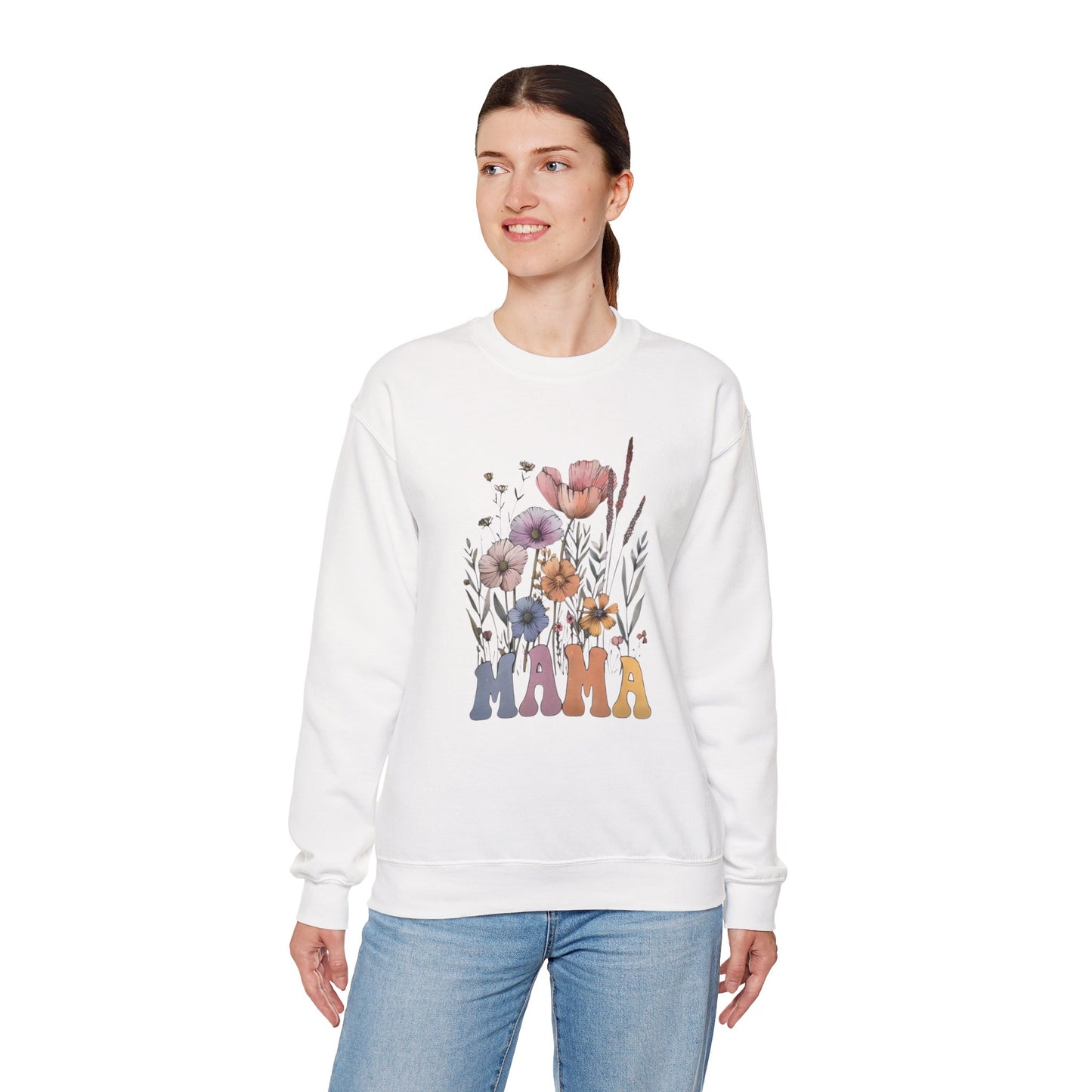 Bohemian Wildflower Mama Sweatshirt β Cozy Boho Gift for Mom, Floral Pullover