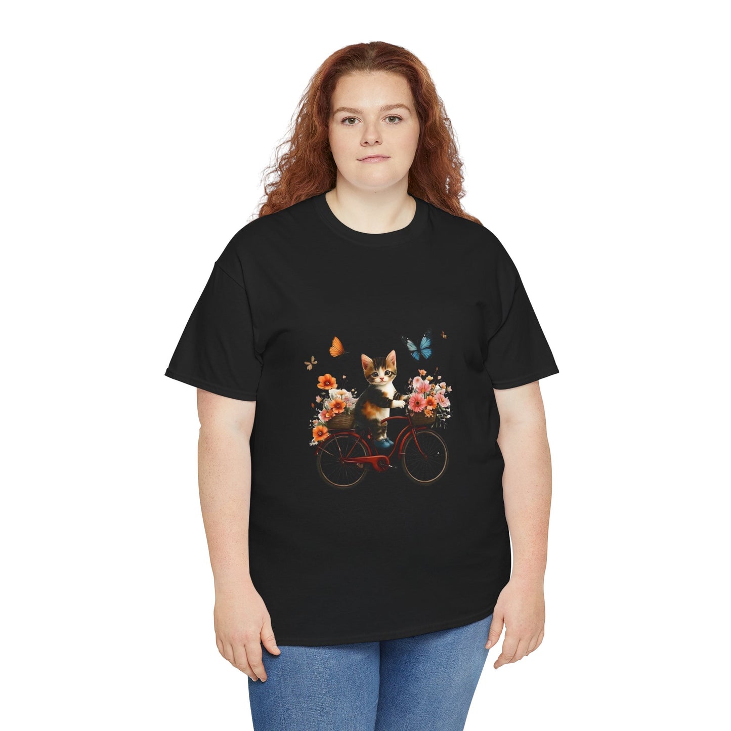 Kitten Riding a Bike Unisex T-Shirt – Paws, Pedals & Playful Vibes