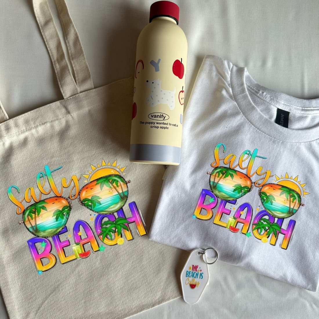 Summer Gift Bundle – Tshirt + Tumbler + Tote Bag + Keychain + Free Gift