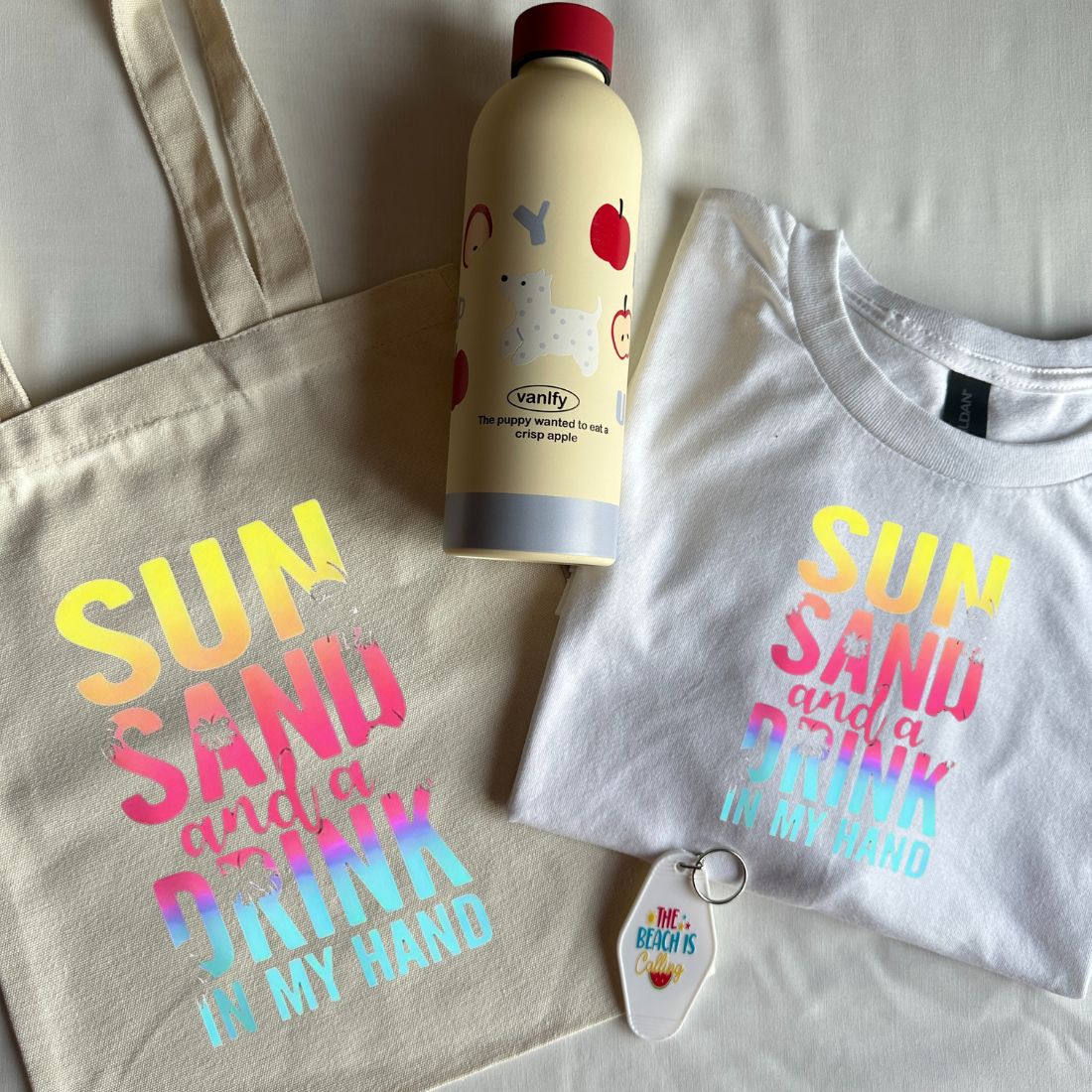 Summer Gift Bundle – Tshirt + Tumbler + Tote Bag + Keychain + Free Gift