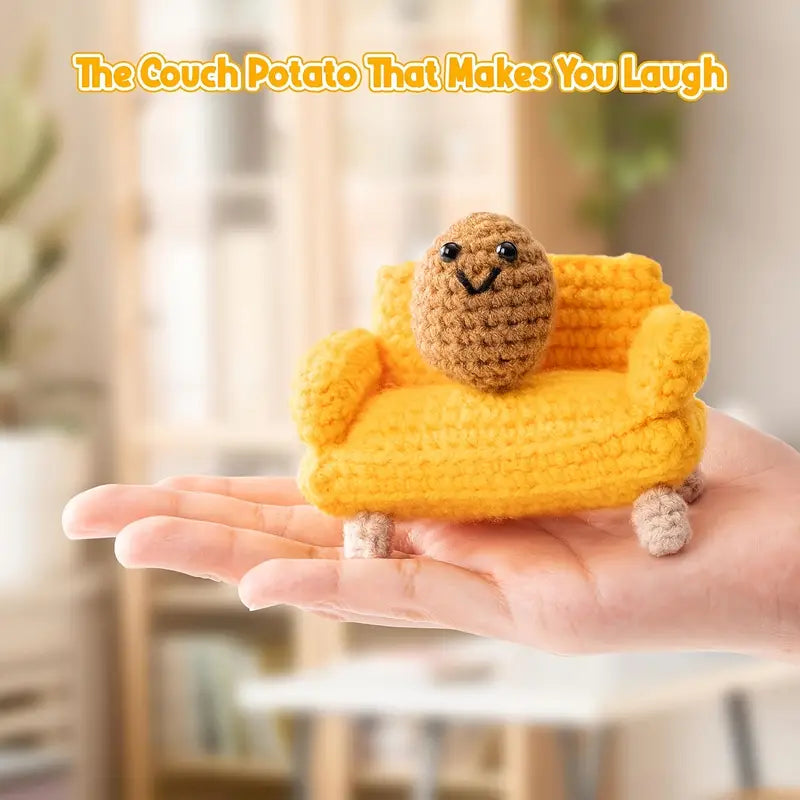 2pcs Handmade Amigurumi Crochet Couch Potato Set