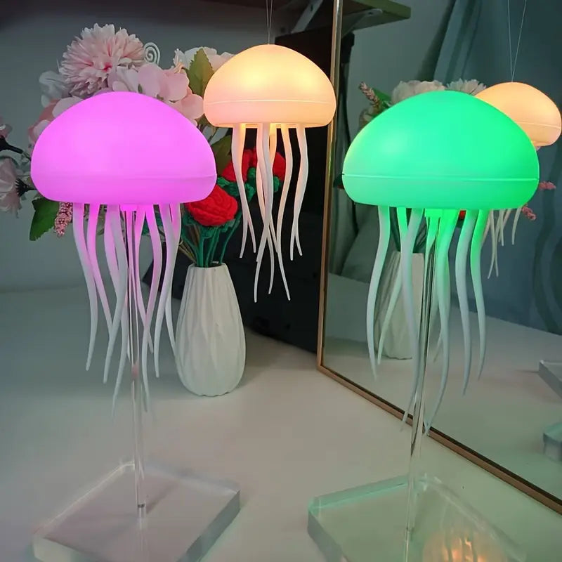 Tranquil Glow Jellyfish LED Lamp with Color-Changing Light