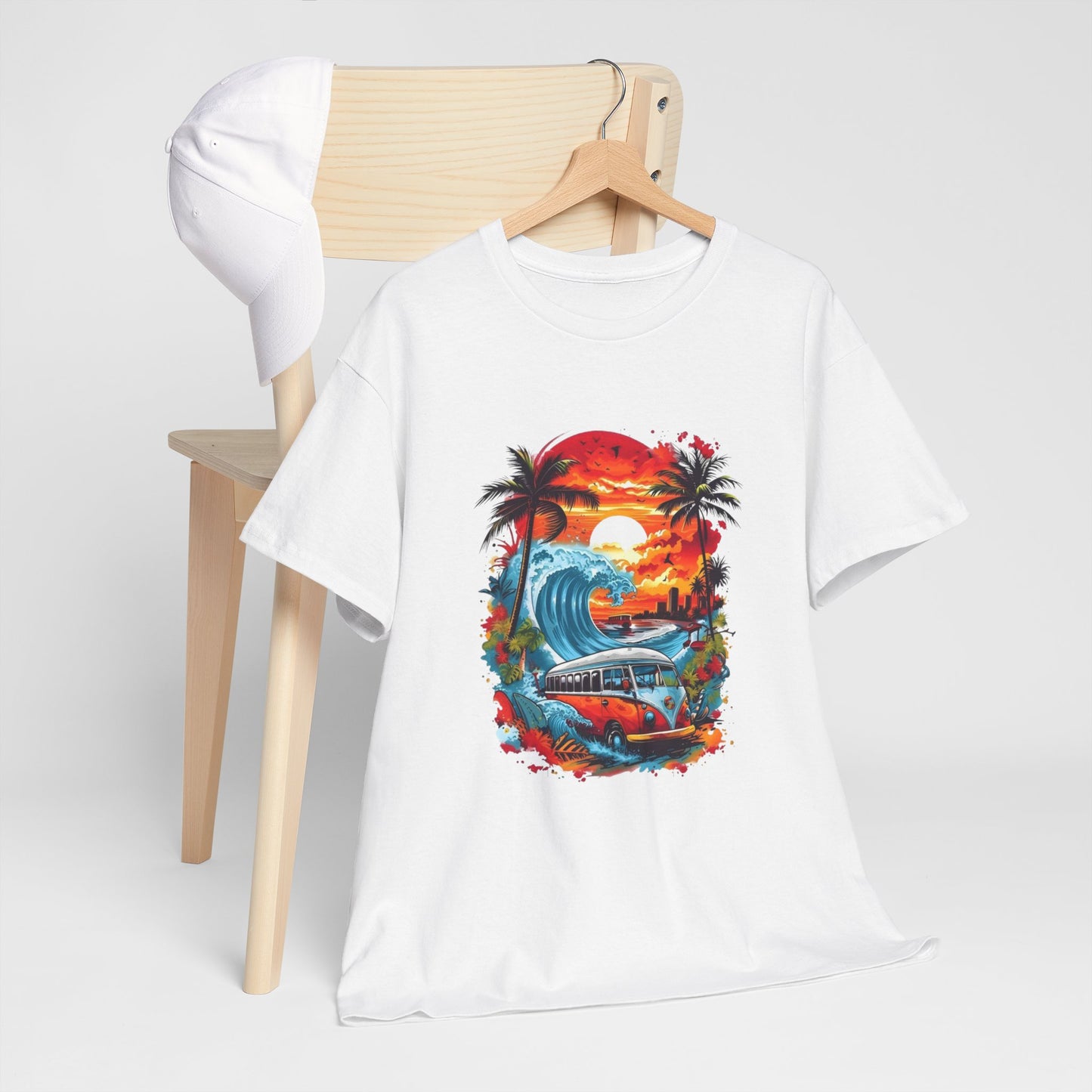 Vintage Beach Bus Unisex T-Shirt – Retro Summer Vibes Tee, Perfect for Travel and Surf Lovers