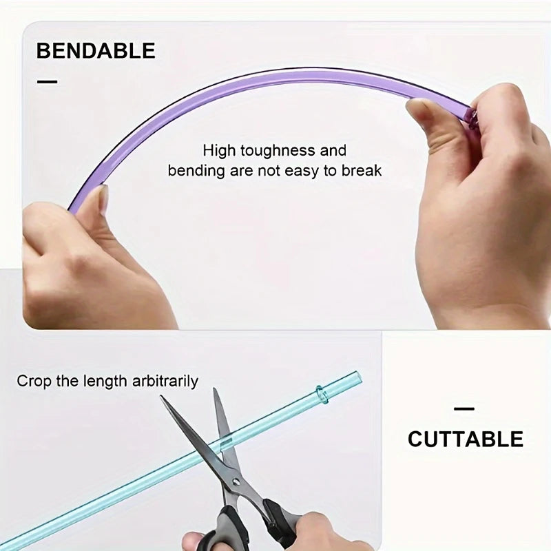 Reusable Transparent Plastic Straws – Cut-to-Fit for 20oz/30oz/40oz Cups
