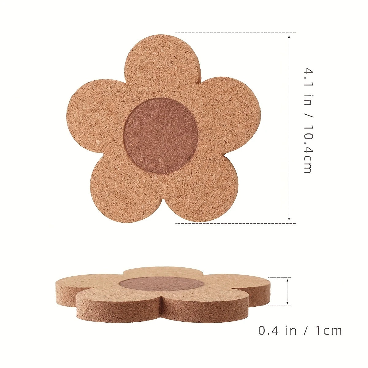 Daisy Cork Coaster – 4" Floral Heat-Resistant Mat for Mugs, Tumblers & More