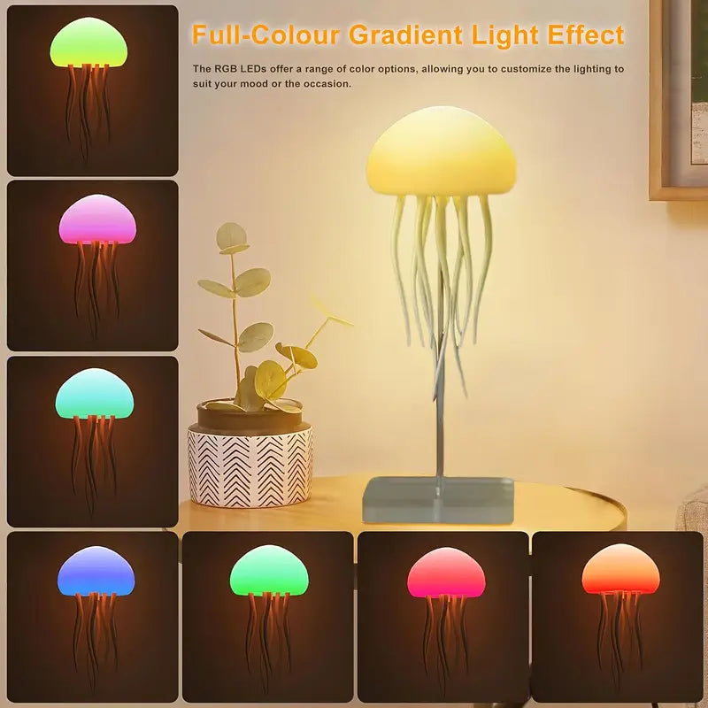 Tranquil Glow Jellyfish LED Lamp with Color-Changing Light
