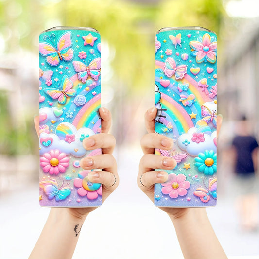 Hello Kitty Skinny Tumbler – 20oz Insulated Stainless Steel with Lid & Straw