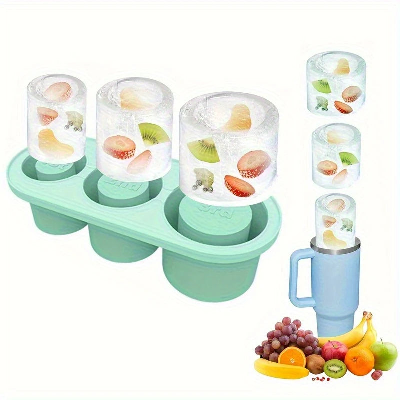 Three-Sided Cylindrical Ice Cube Mold – Fun, Easy & Perfect for Infused Drinks