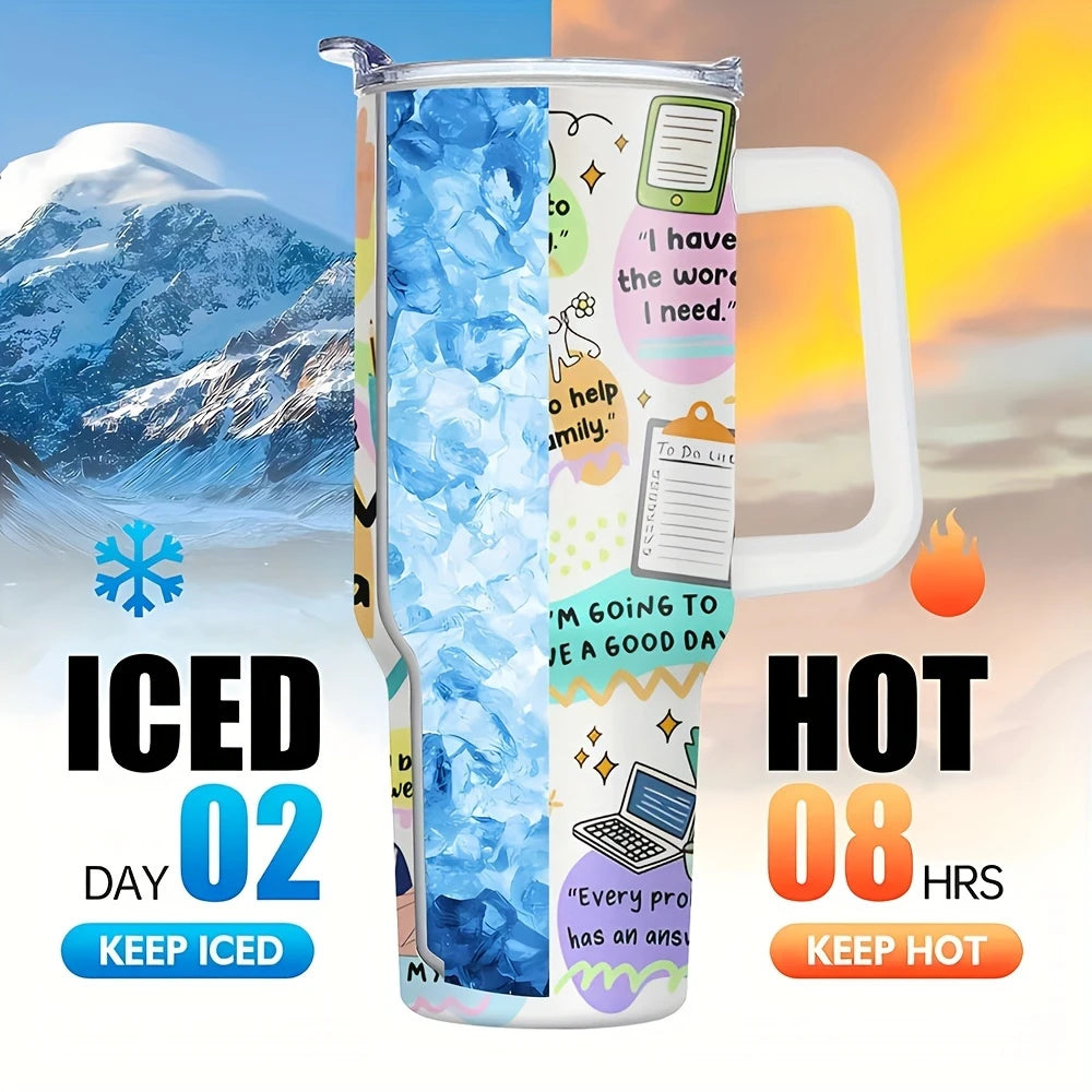Inspiration 40oz Stainless Steel Tumbler with Straw – Insulated & Leakproof Travel Mug