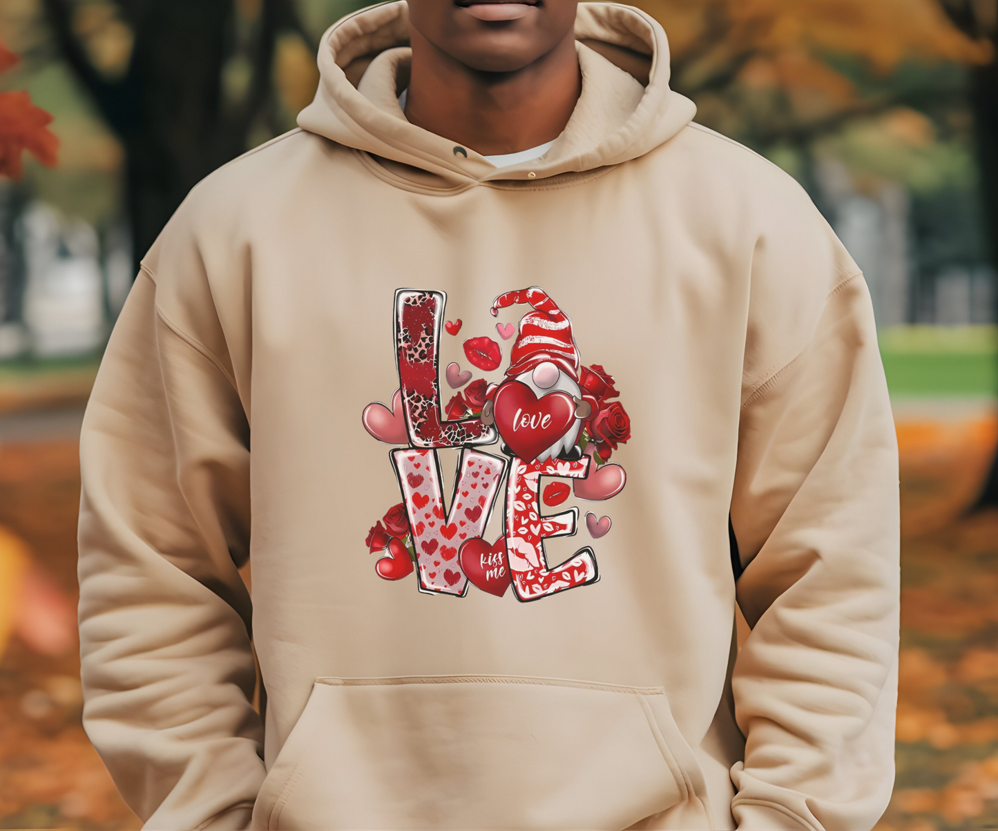 Unisex Heavy-Blend Love Gnome Hoodie – Cozy & Customizable Gnome-Themed Sweatshirt