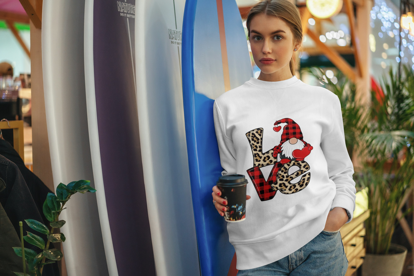 Custom Unisex Love Gnome Crewneck Sweatshirt – Comfortable, Stylish, and Personalized