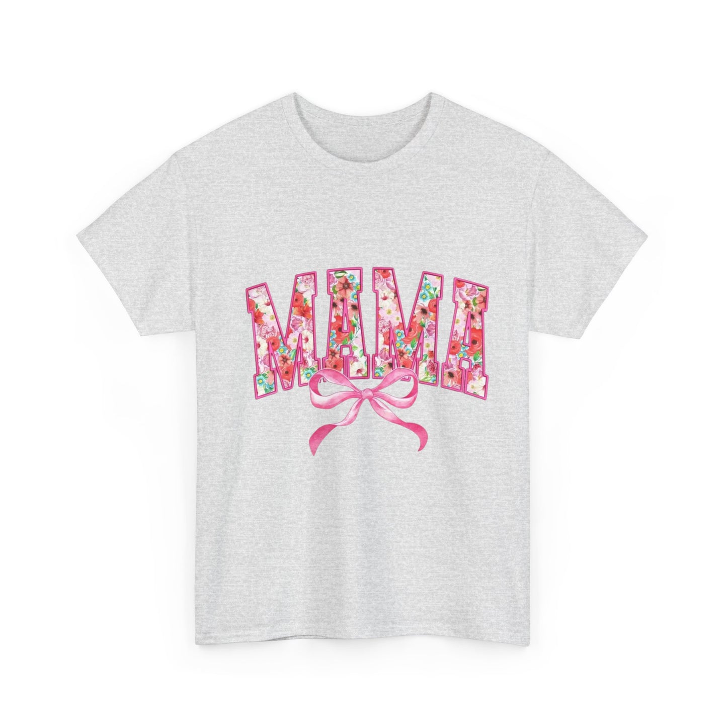 Mama Floral Coquette Bow Cotton T-Shirt